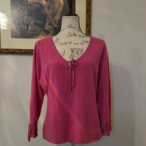 Sigrid Olsen Pink Cashmere Sweater
